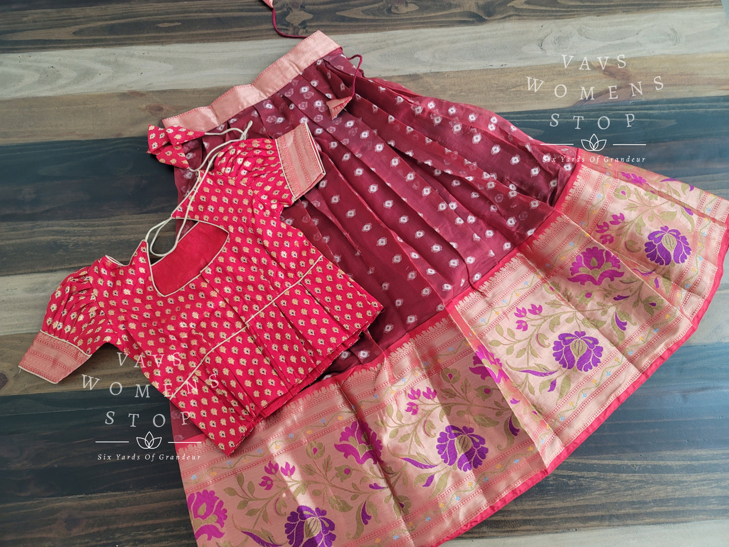 Organza Paithani Border Designer Lehenga Blouse