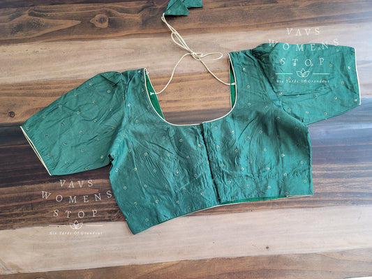 Silk Cotton Green Blouse