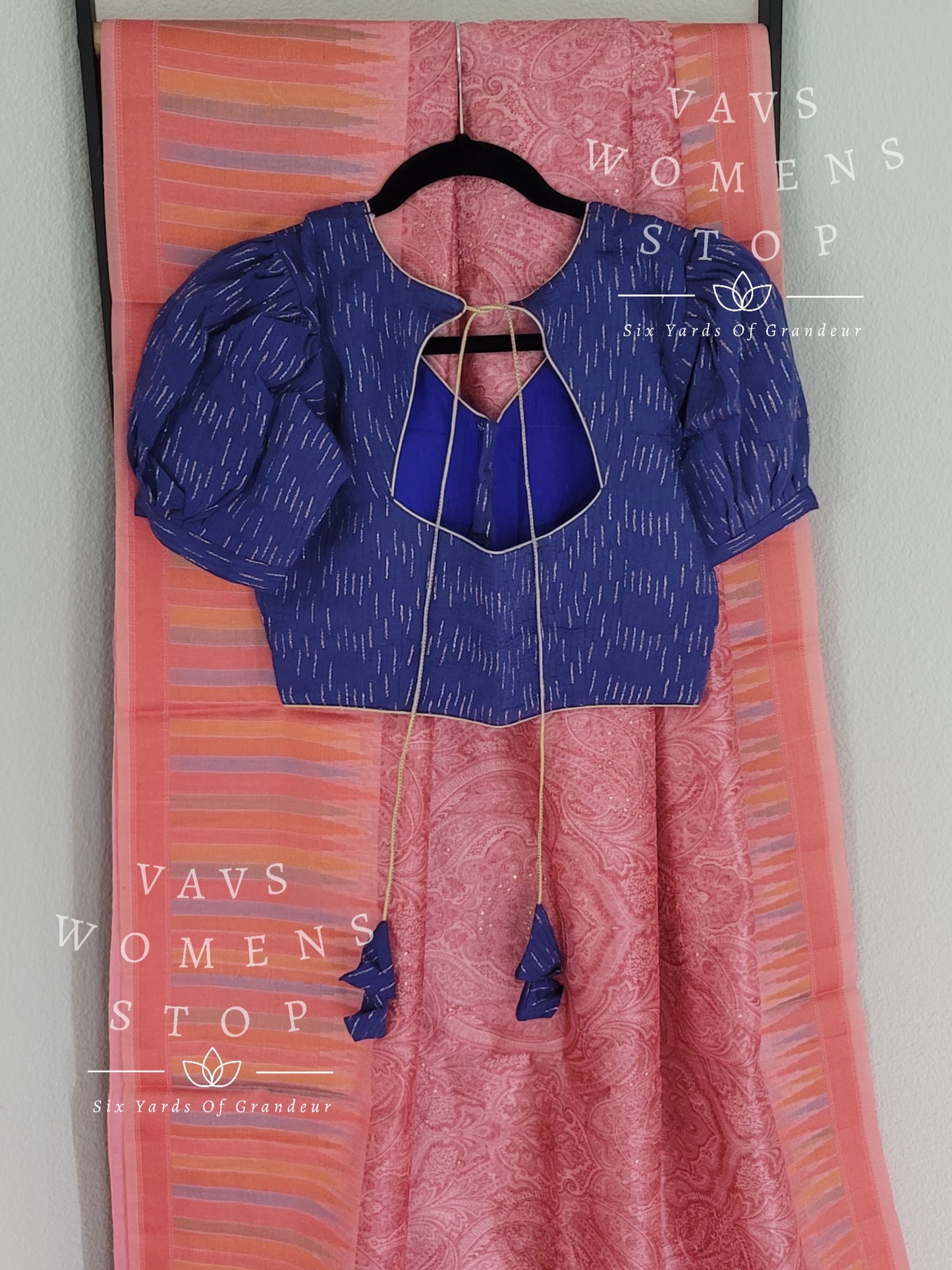 Soft Kota Tussar Rawsilk Saree - Designer Cotton Blouse