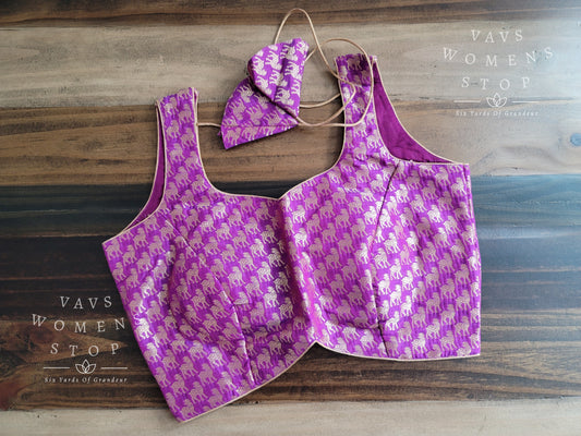 Sleeveless Benarasi Blouse