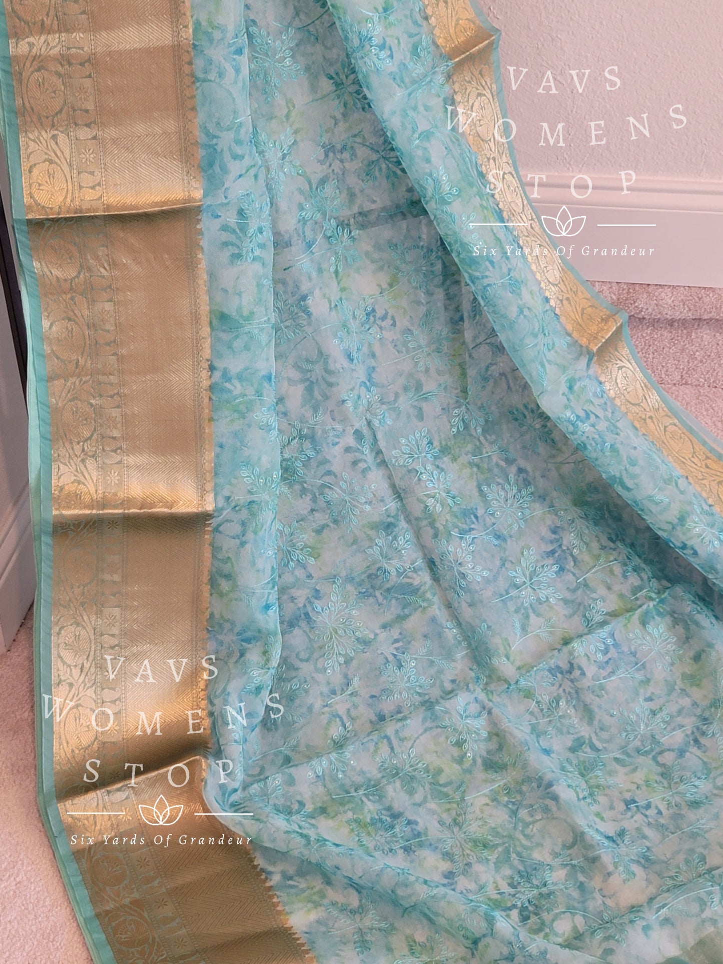 Fancy Semi Organza Silk Saree - Net  Blouse