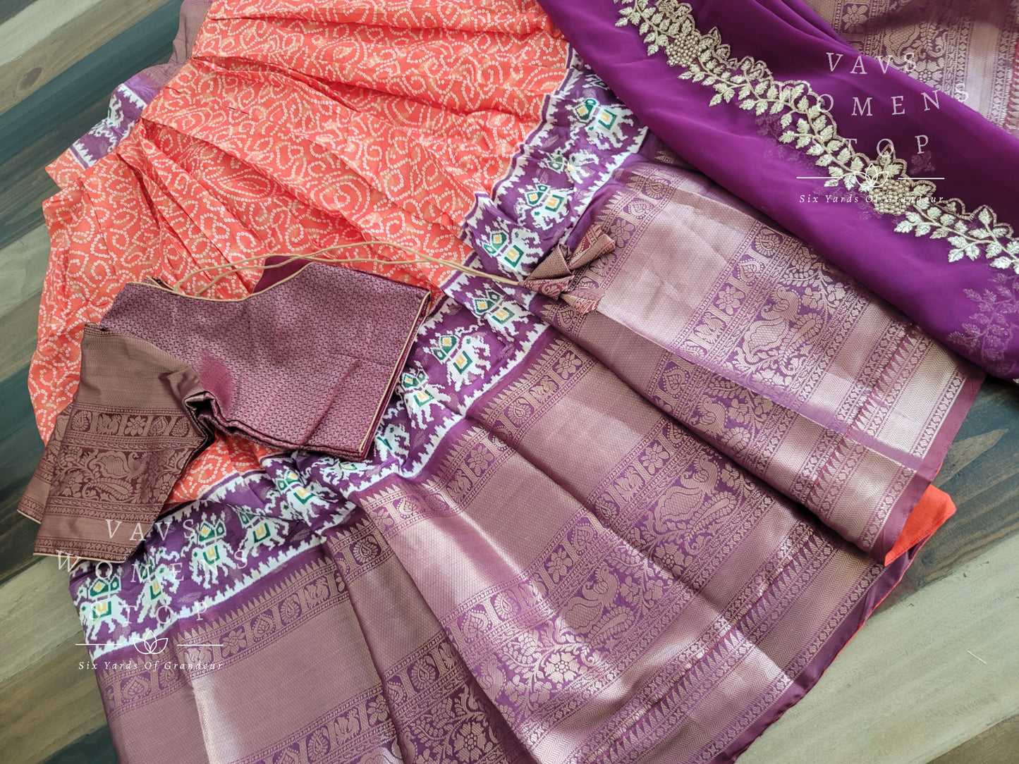 Benarasi Soft Silk Bhandini/Patola Half Saree/ Lehenga Set