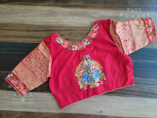Traditional Tanjore Handpainted Designer Blouse