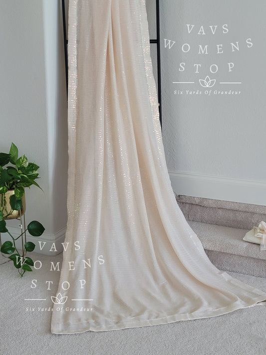 Designer Sequins Net Saree