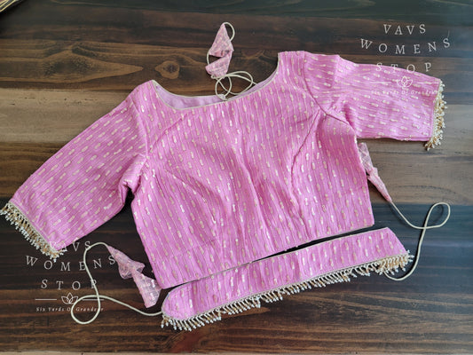 Sequins Net Blouse With Belt