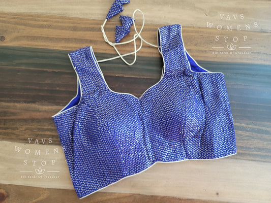 Sleeveless Chinon Chiffon Sequins Blouse