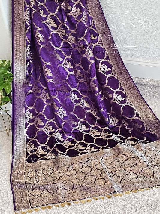 purple banaras saree