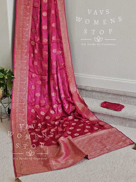 Munga Benarasi Satin Crepe Silk Saree