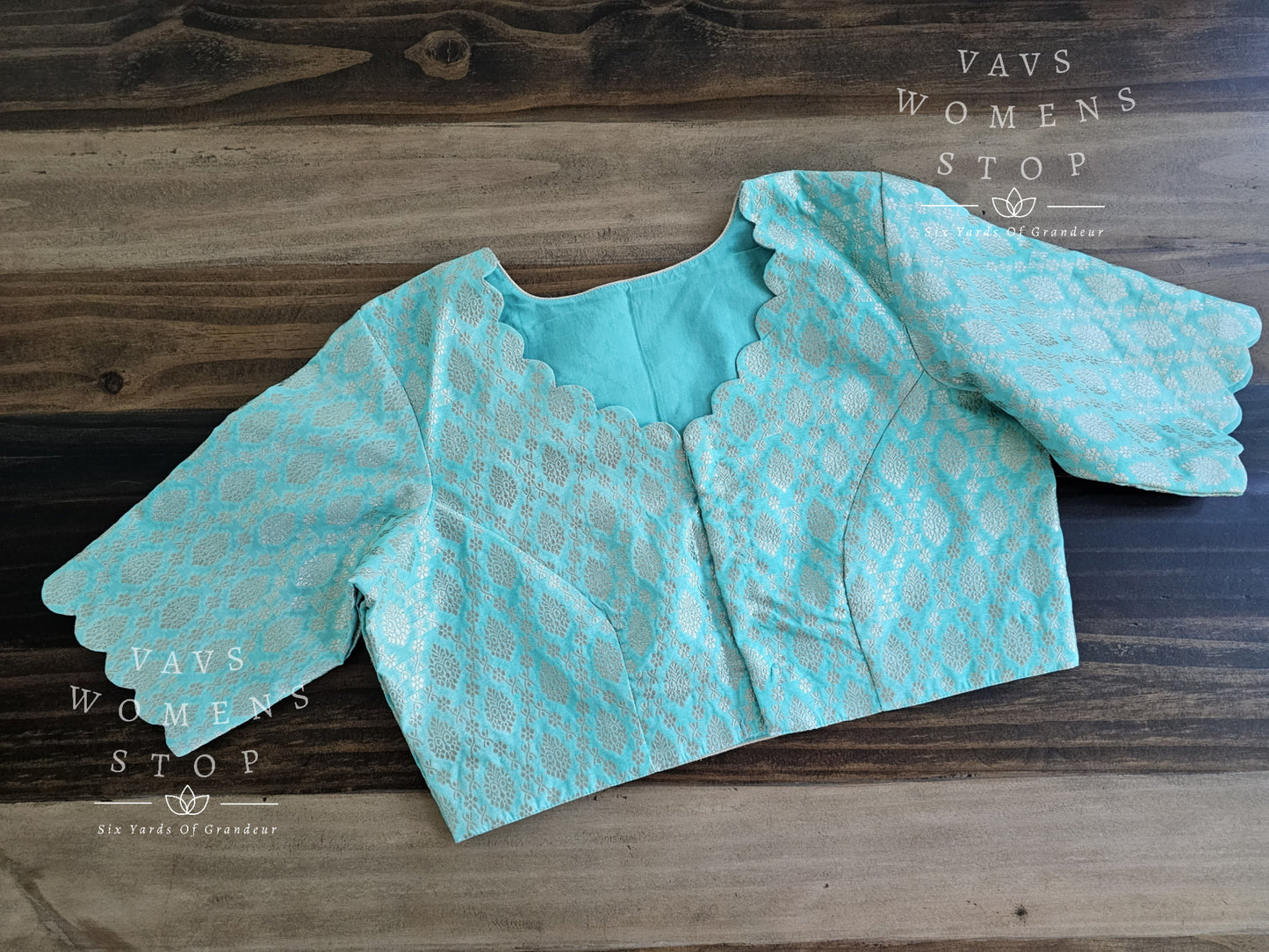 sea green benarasi blouse