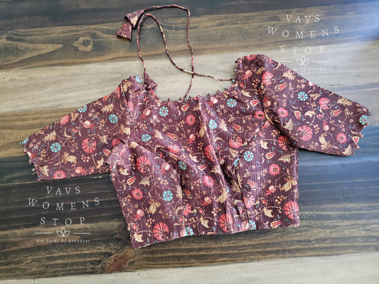 Floral Silk Cotton  Blouse