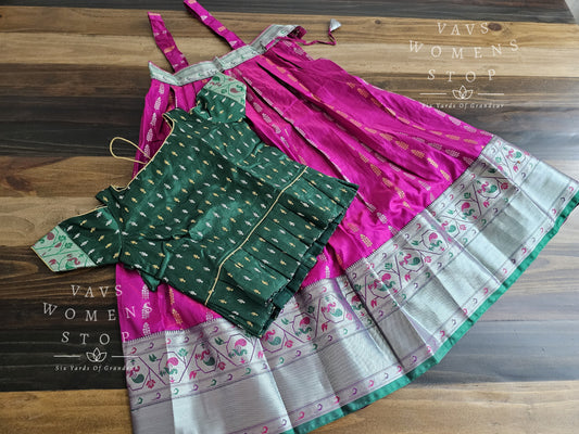 Benarasi semi silk paithani lehenga blouse