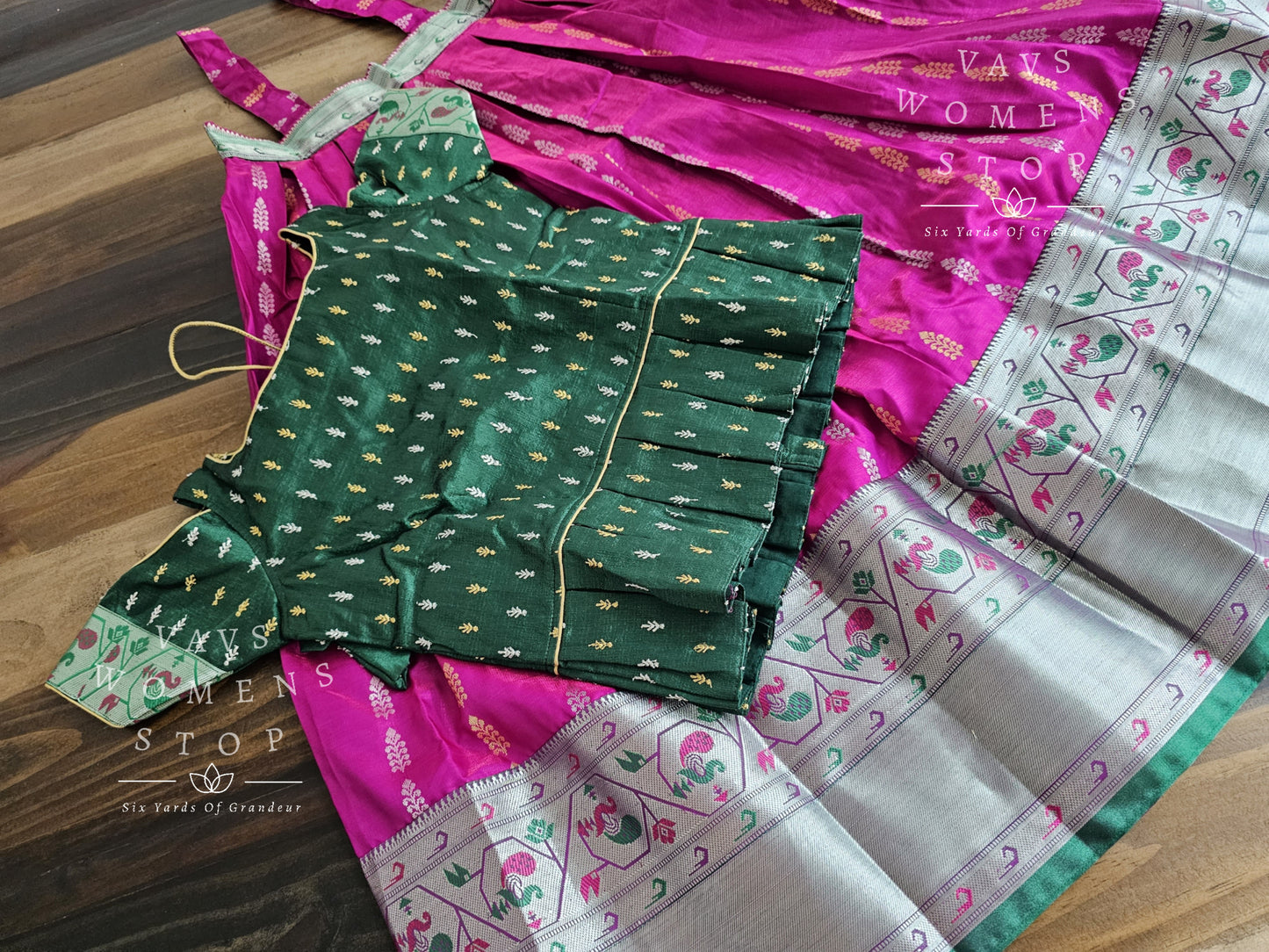 Benarasi semi silk paithani lehenga blouse