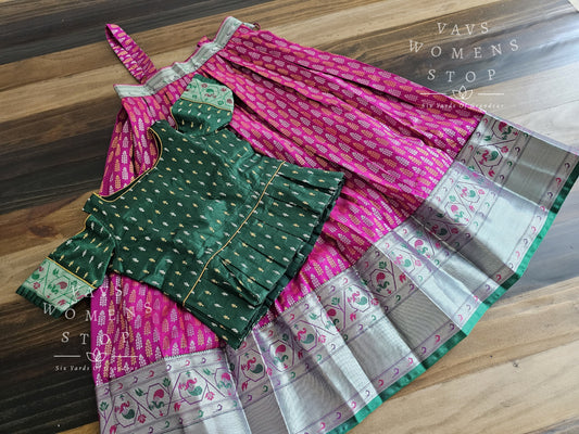 Benarasi semi silk paithani lehenga blouse