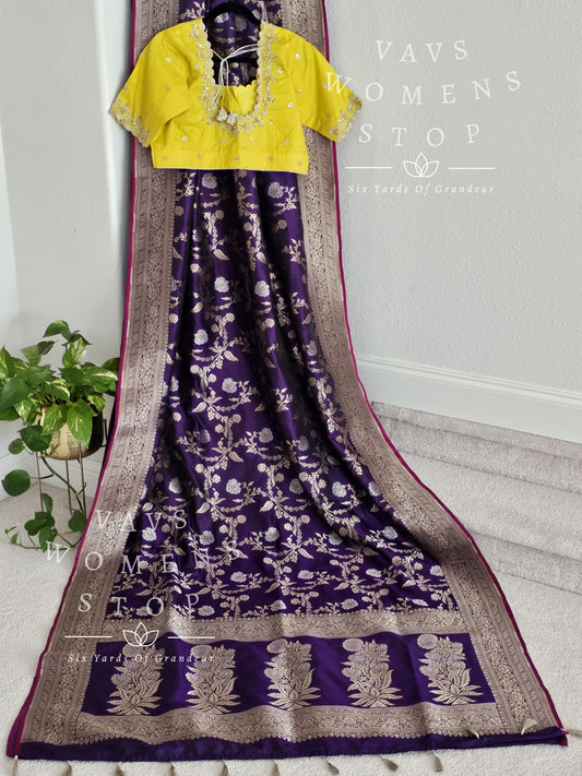 Pure Benarasi Katan Silk All Over Designer Saree - Maggam Blouse