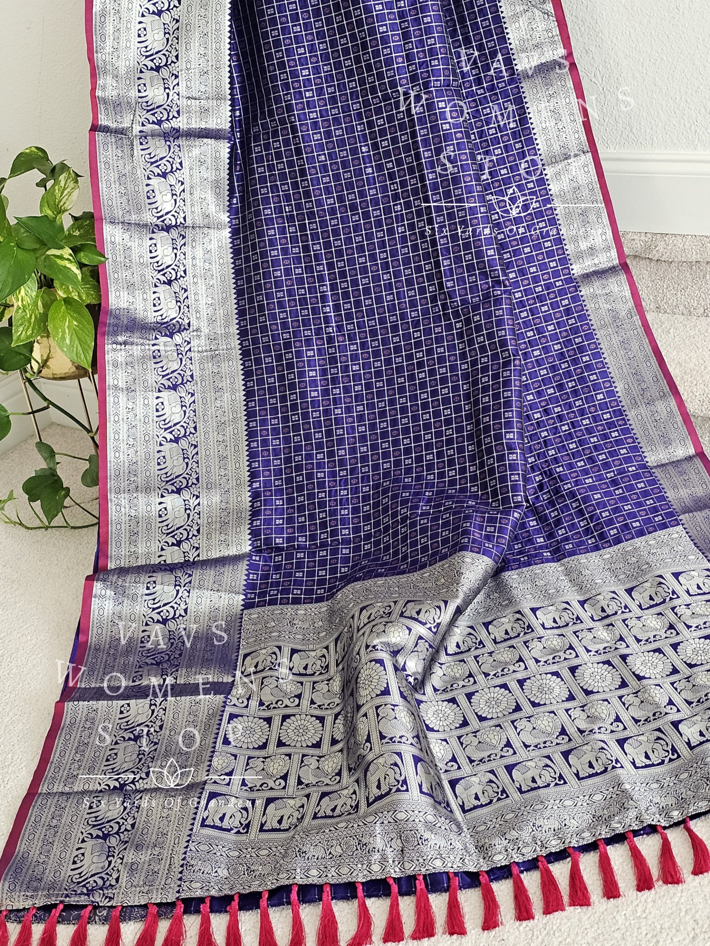 Benarasi Semi Silk Saree - Readymade Blouse