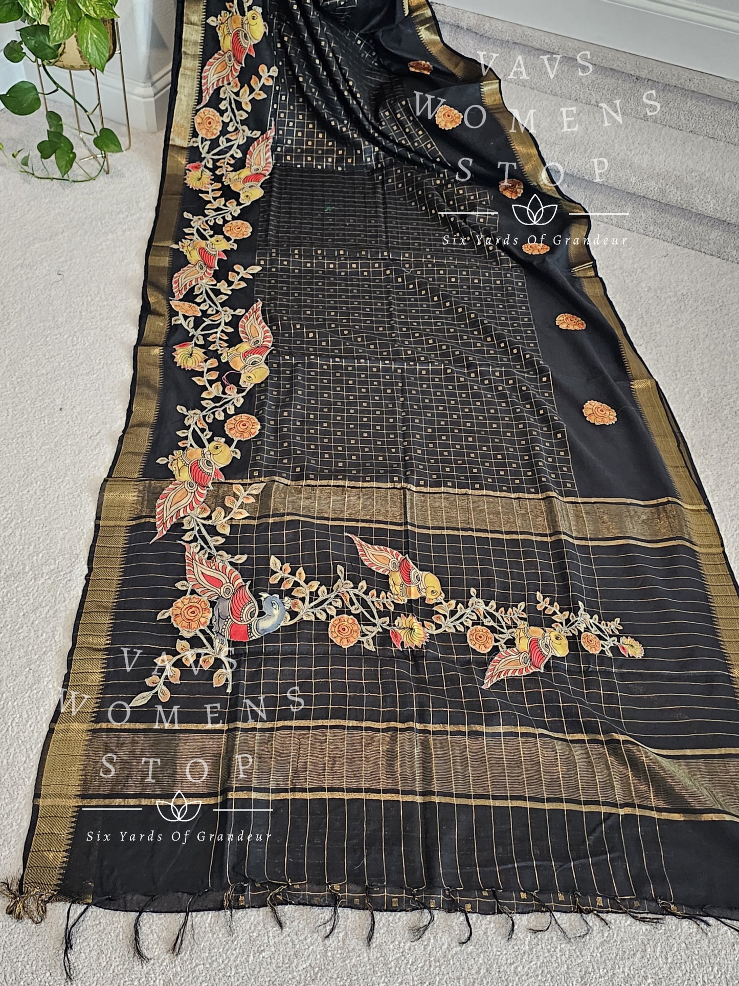 Mangalagiri Soft Cotton Applique Work Saree