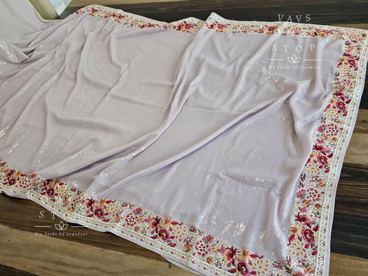 Designer Sequins Georgette Saree