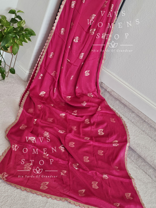 Chinon Chiffon Designer Saree