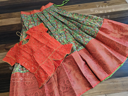 Kalamkari Benarasi Silk Lehenga Blouse