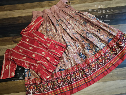 Designer Tussar Rawsilk Lehenga Blouse