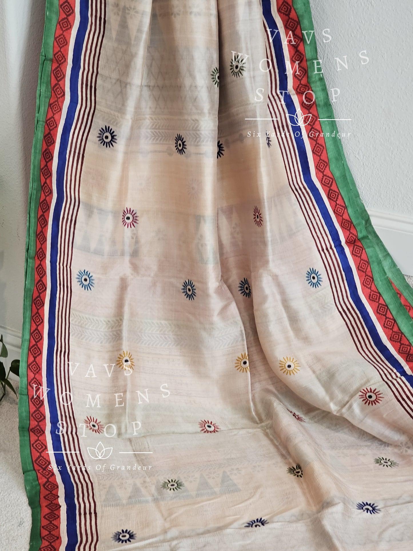 Pure Murshidabad Half and Half Designer Silk Saree