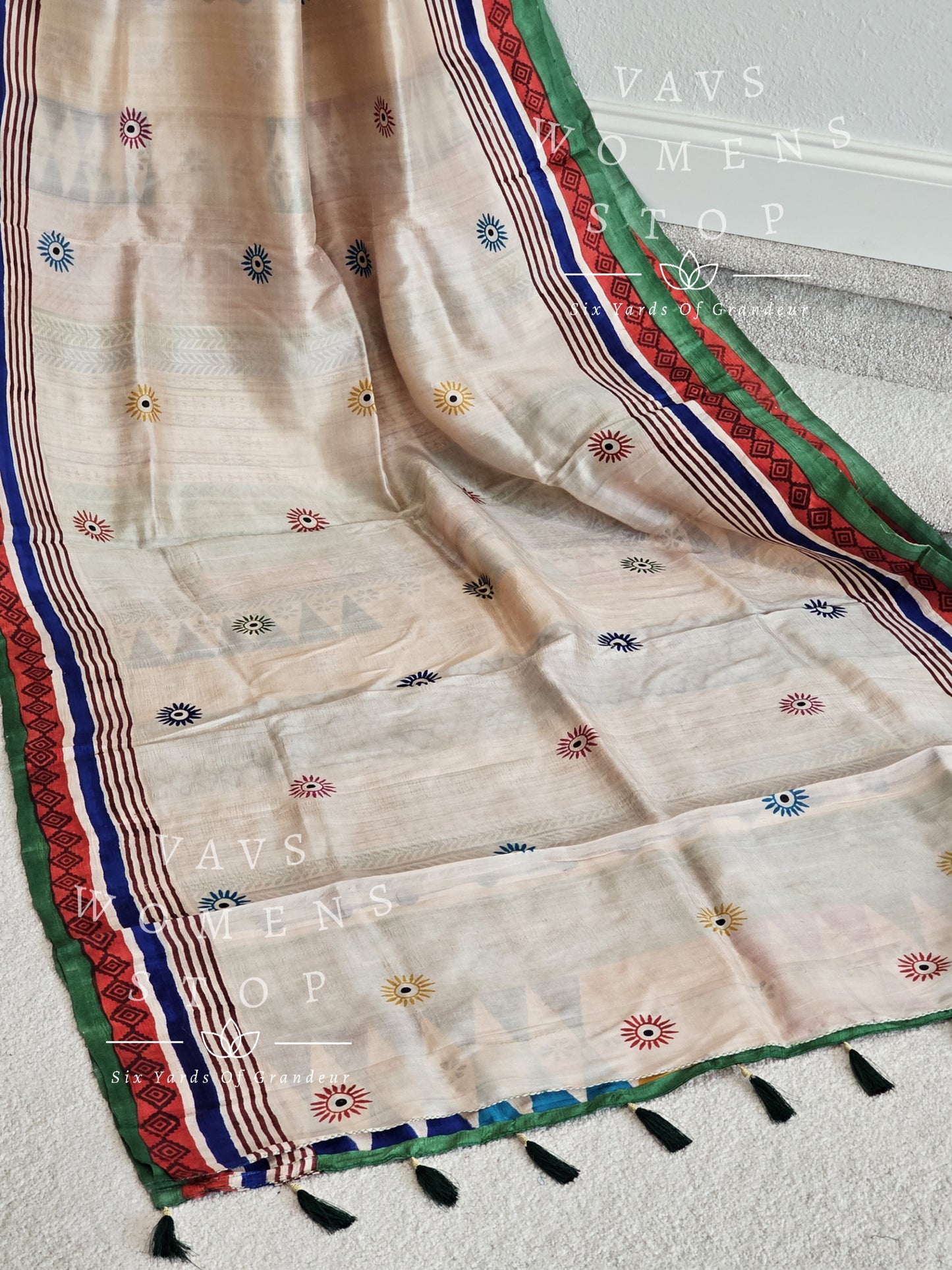 Pure Murshidabad Half and Half Designer Silk Saree