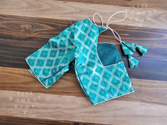Teal Green Benarasi Blouse