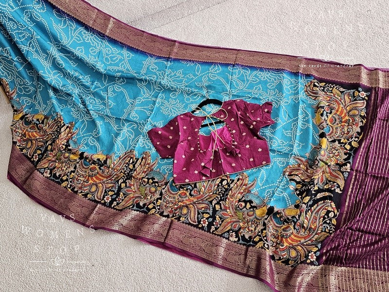 Munga Crepe Silk Digital Print Saree - Blouse