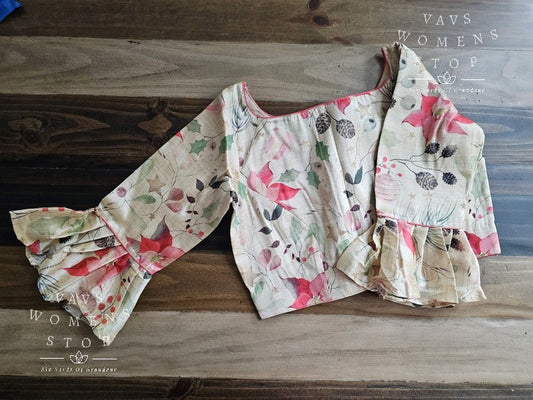 Floral Tussar Silk Blouse