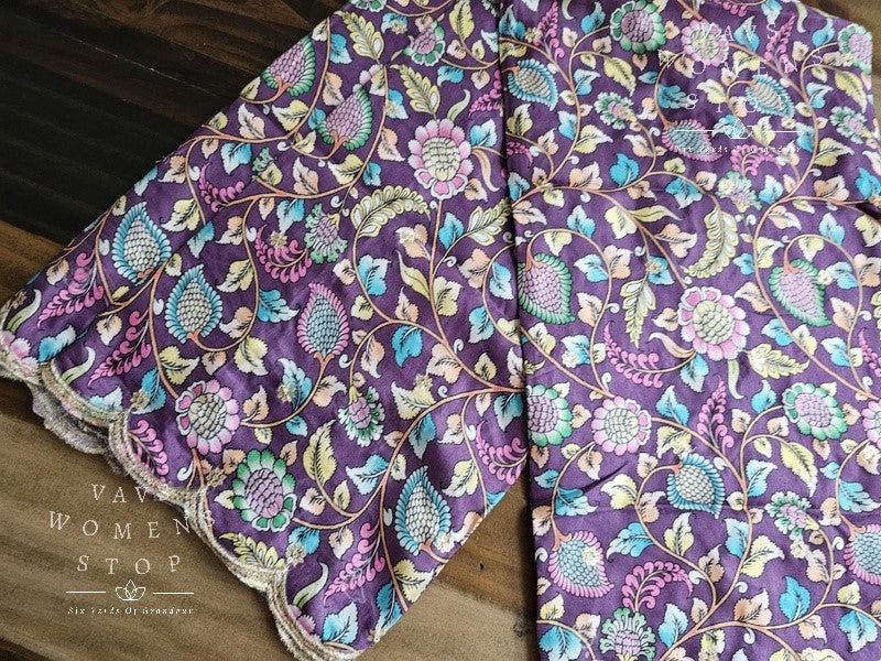 Soft Dola Silk Kalamkari Cutwork Duppata