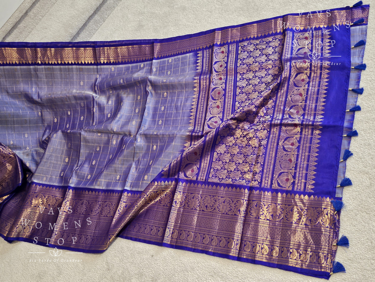 Pure Gadwal Handwoven Silk Saree With Stitched Blouse