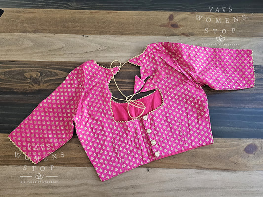 Pink Benarasi Silk Blouse