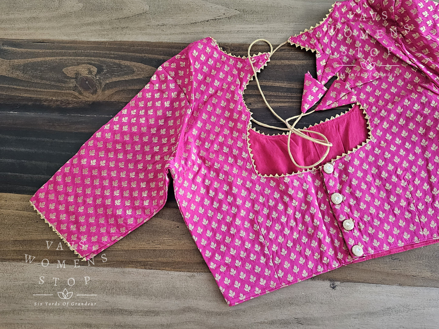 Pink Benarasi Silk Blouse