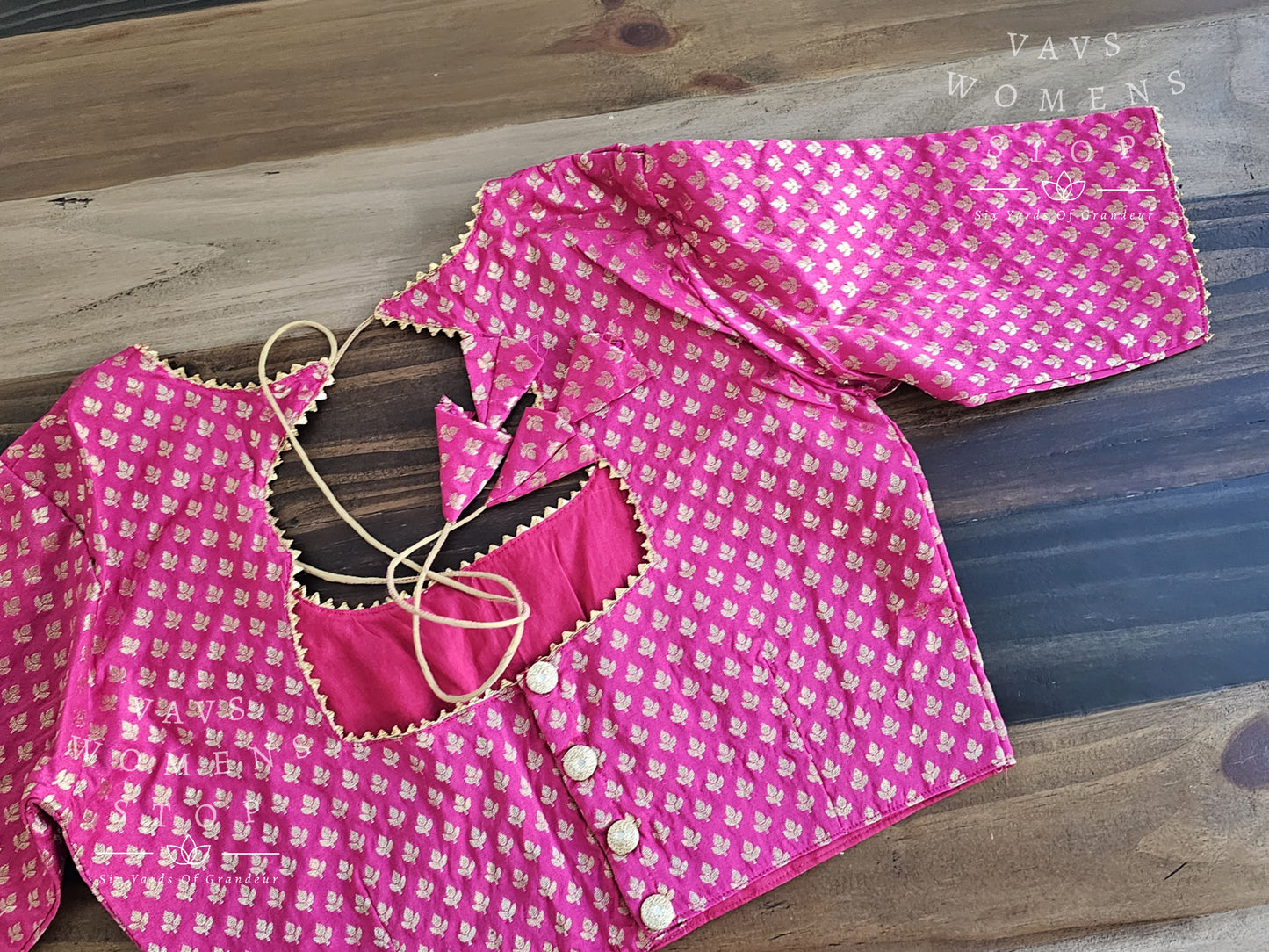 Pink Benarasi Silk Blouse