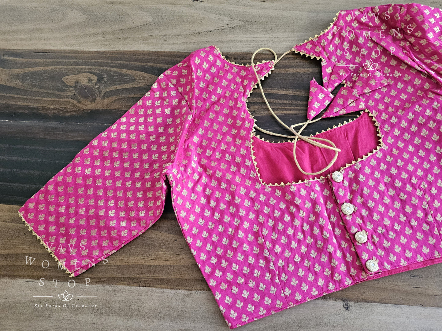 Pink Benarasi Silk Blouse