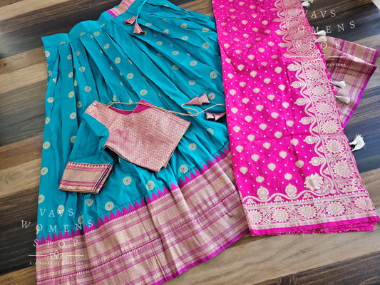 Soft Benarasi Uppada Silk Half Saree/ Lehenga Set