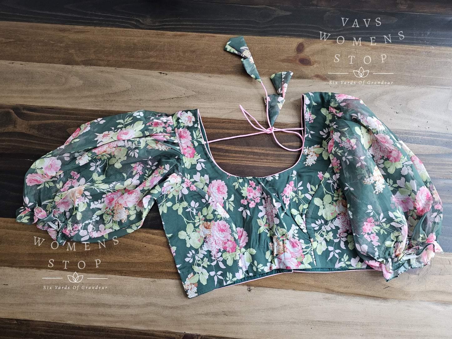 Floral Puff Sleeves Blouse