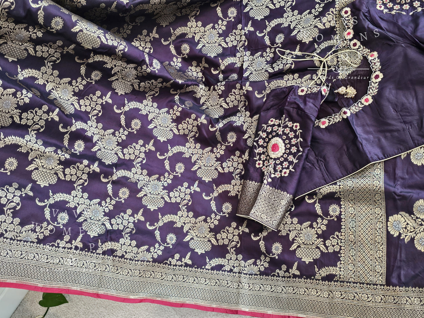 Pure Benarasi Katan Silk All Over Designer Saree - Maggam Blouse