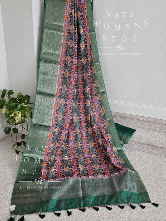 Fancy Semi Organza Silk Saree