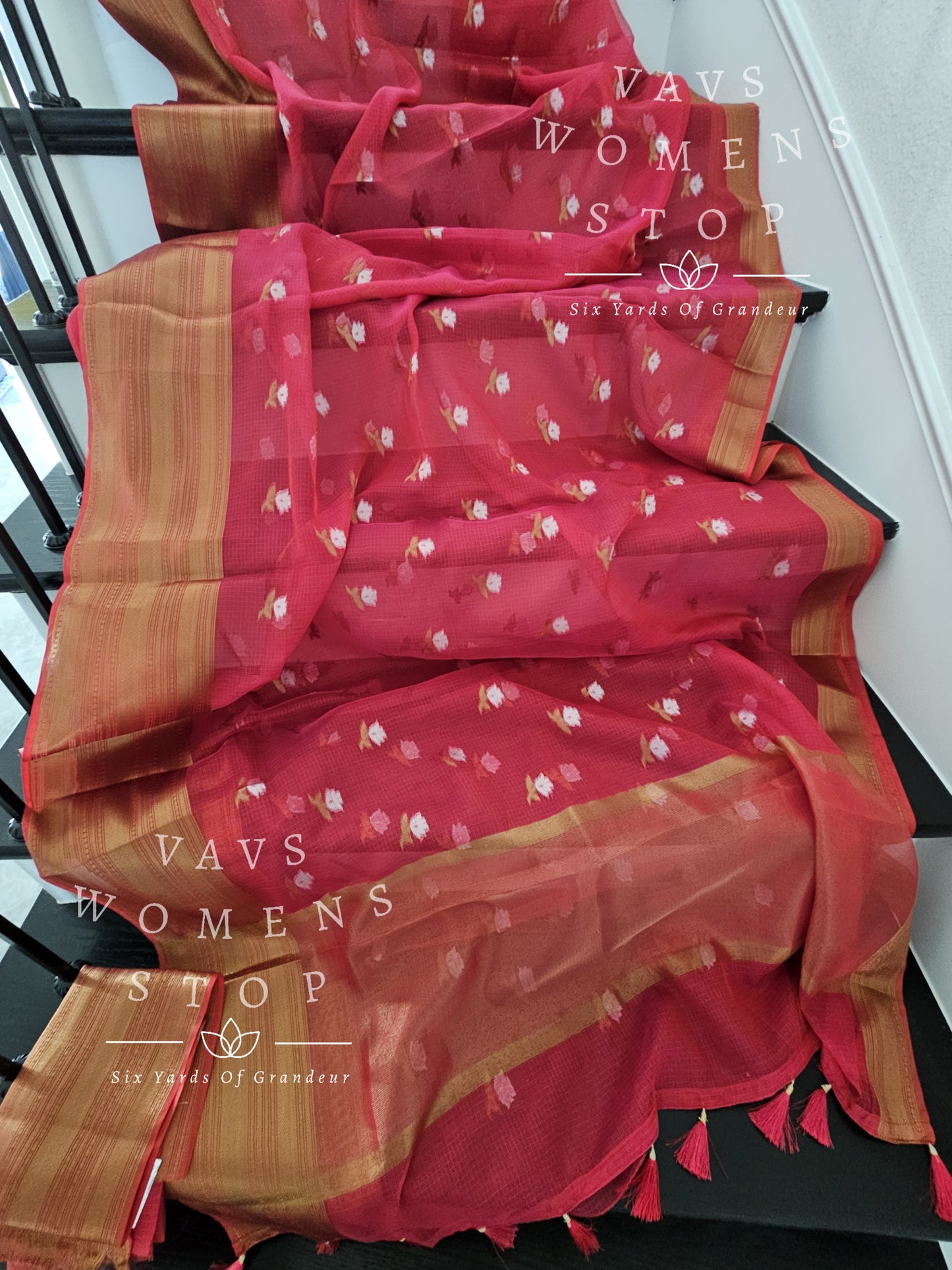 Semi Kota Saree - Kalamkari Silk Blouse