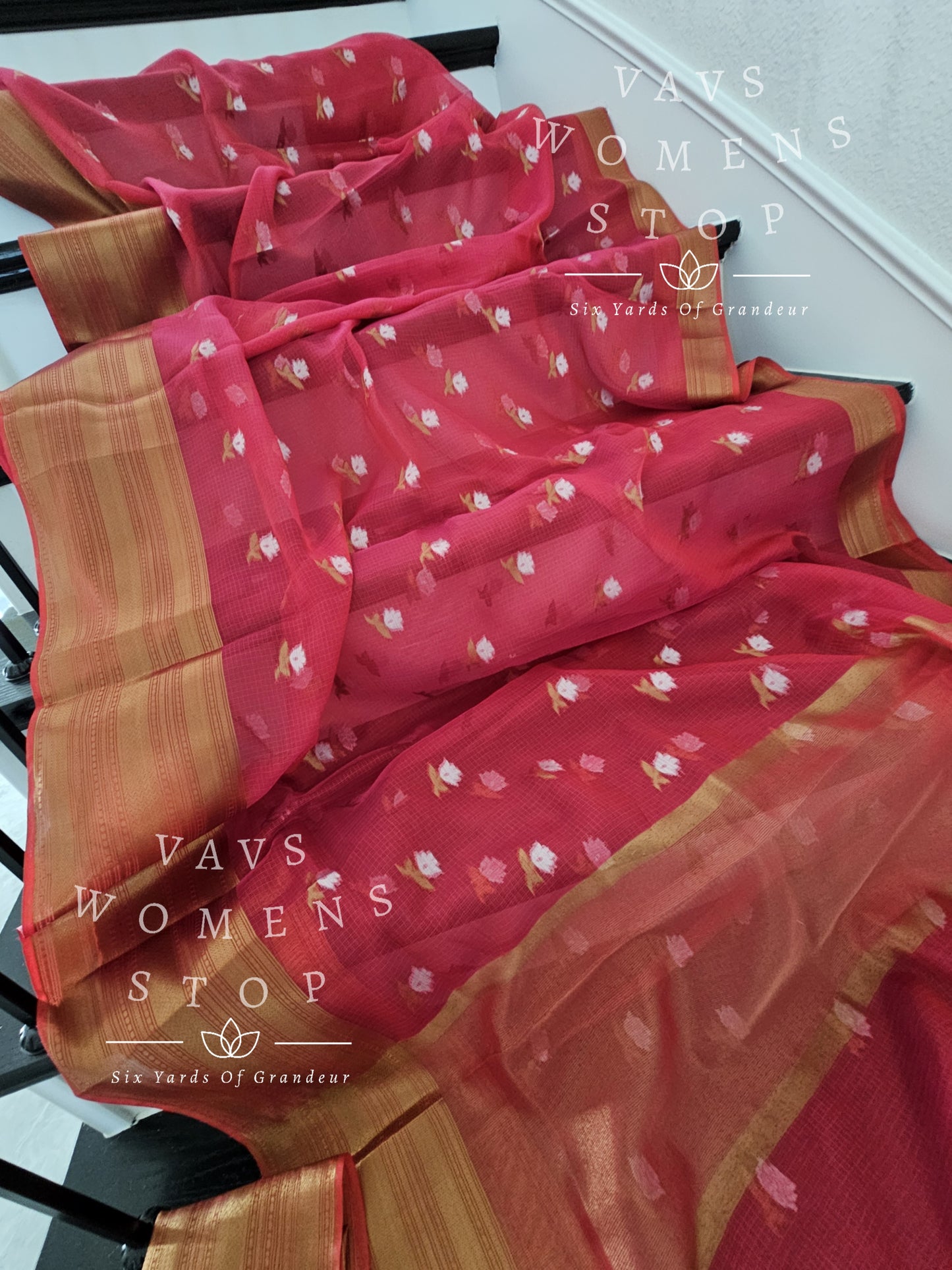 Semi Kota Saree - Kalamkari Silk Blouse