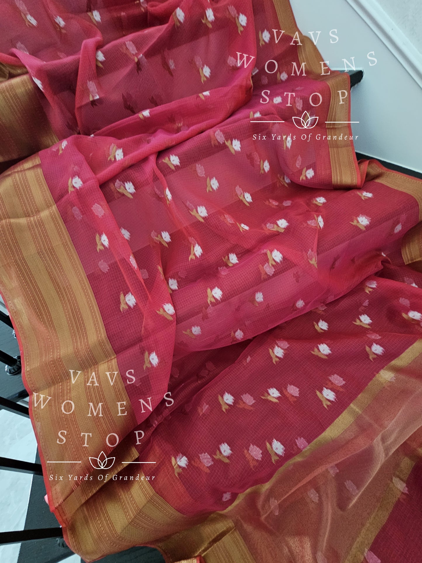 Semi Kota Saree - Kalamkari Silk Blouse