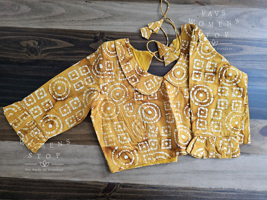 Mul Cotton Batik Print Designer Blouse