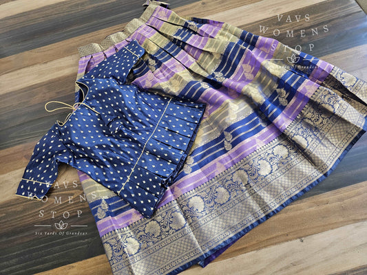 Chiniya Benarasi Langa Blouse/ Pattu Pavadai set