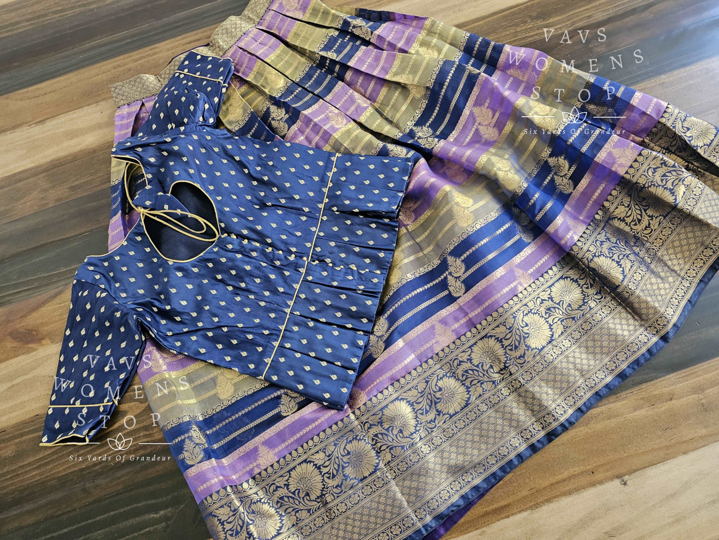 Chiniya Benarasi Langa Blouse/ Pattu Pavadai set