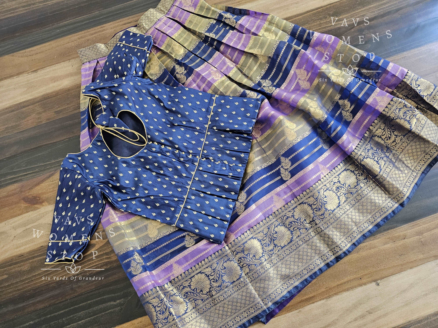 Chiniya Benarasi Langa Blouse/ Pattu Pavadai set