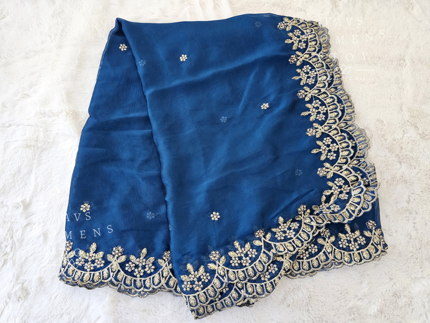 Soft Chinon Silk Cutwork Duppata