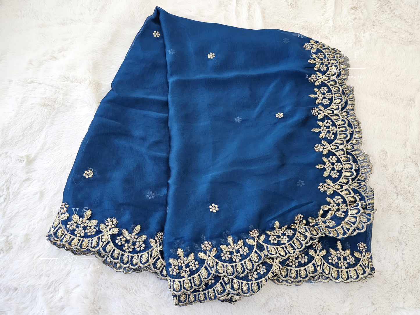 Soft Chinon Silk Cutwork Duppata