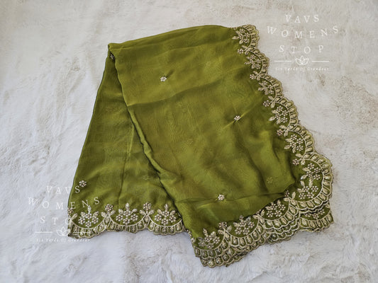 Soft Chinon Silk Cutwork Duppata