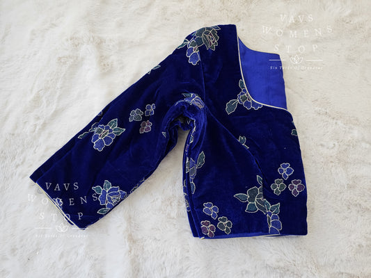 Designer Velvet Roses Embroidered Blouse